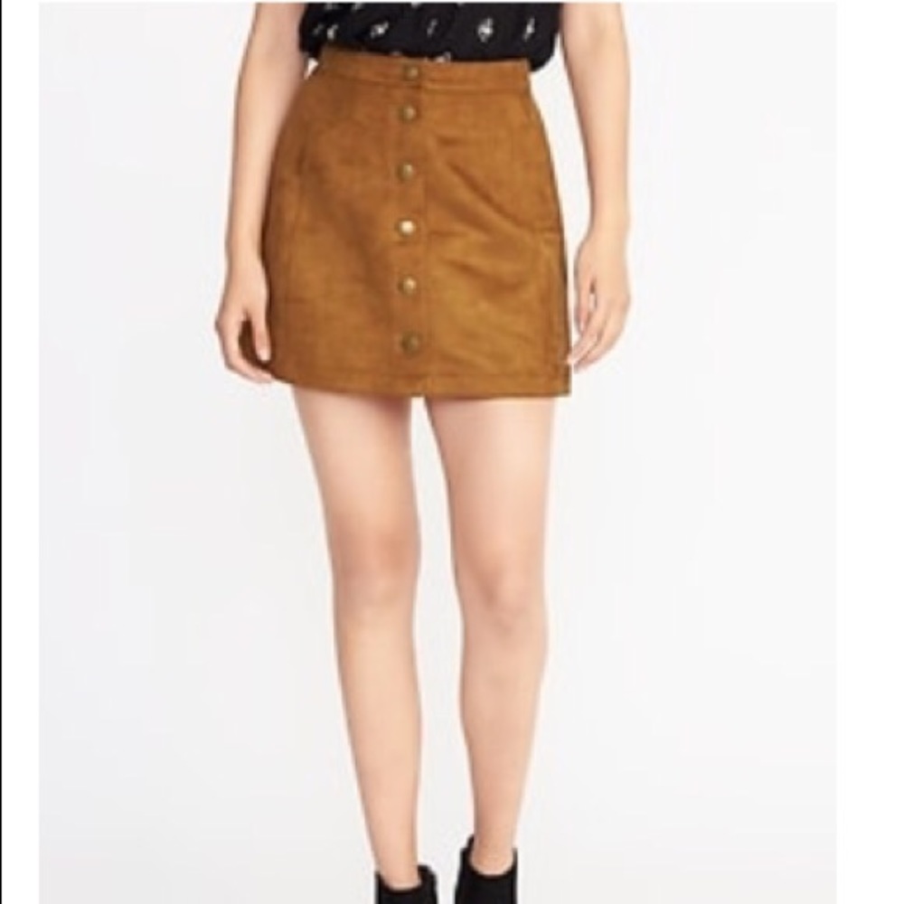 Old Navy Sueded Snap-Front Skirt - Makes Cents- 12